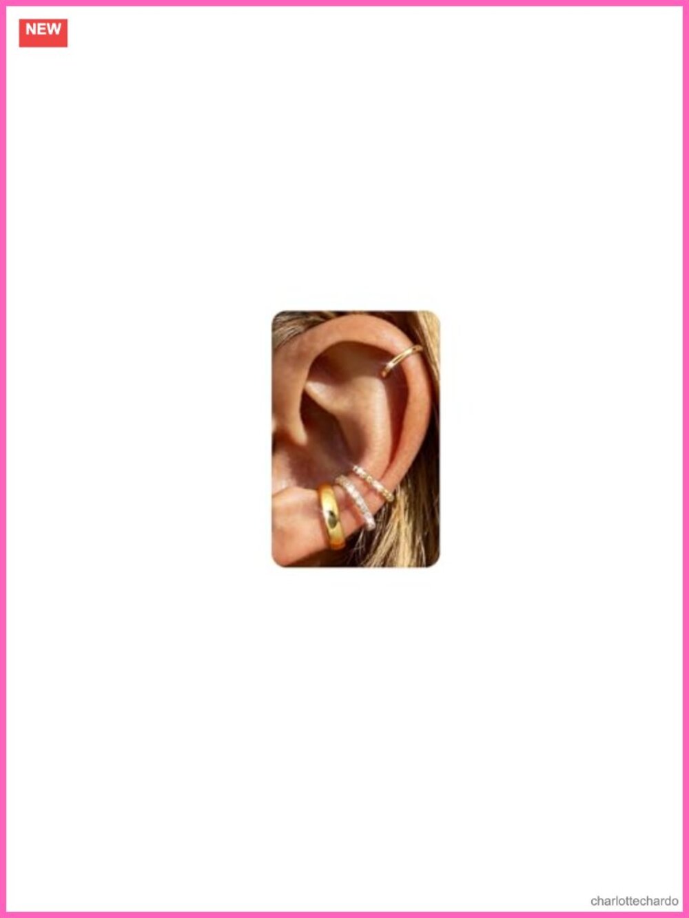 4 Pairs 14K Gold Plated Ear Cuffs for Women Non Piercing Lightweight Clip On